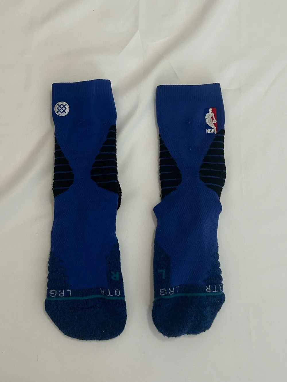 Stance NBA Performance Crew Socks Blue Black Athletic Crew Socks Size Large